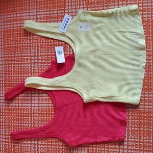 2 NWT Ribbed Crop Tank Tops